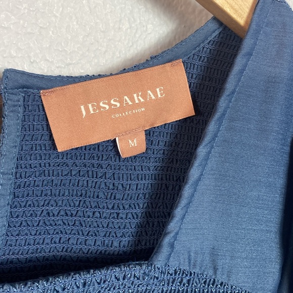 JessaKae Solid Blue Ruffle‎ Dress - Picture 2 of 6